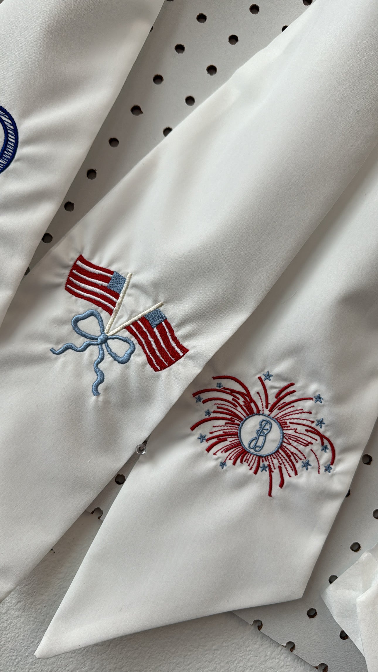 Watercolor flag & firework initial