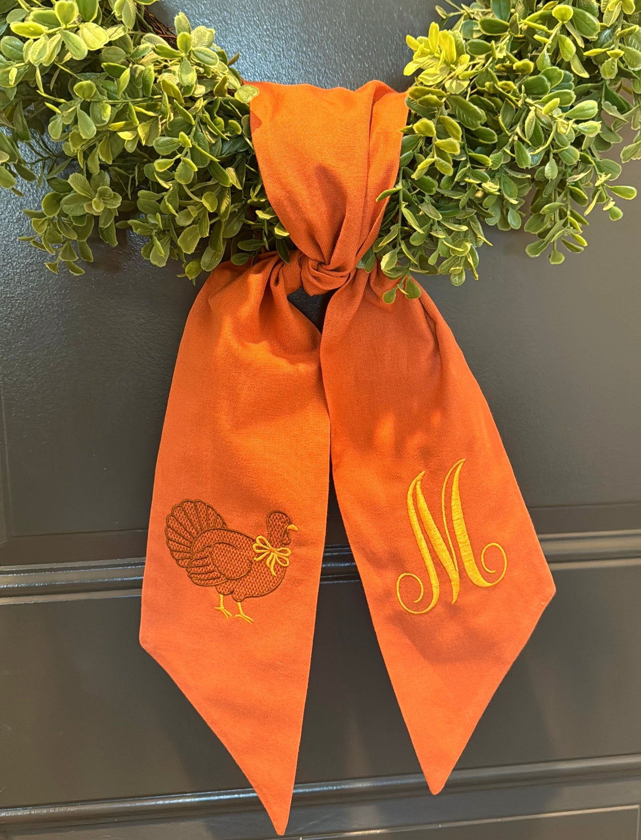 Orange Turkey Bow