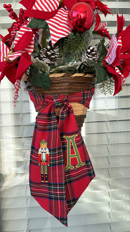 Plaid Nutcracker & initial