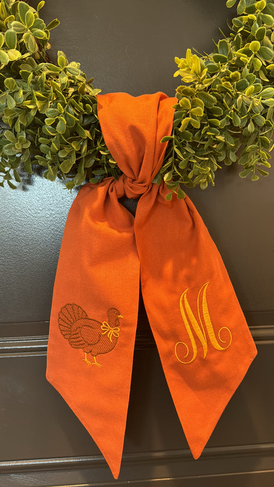 Orange Turkey Bow
