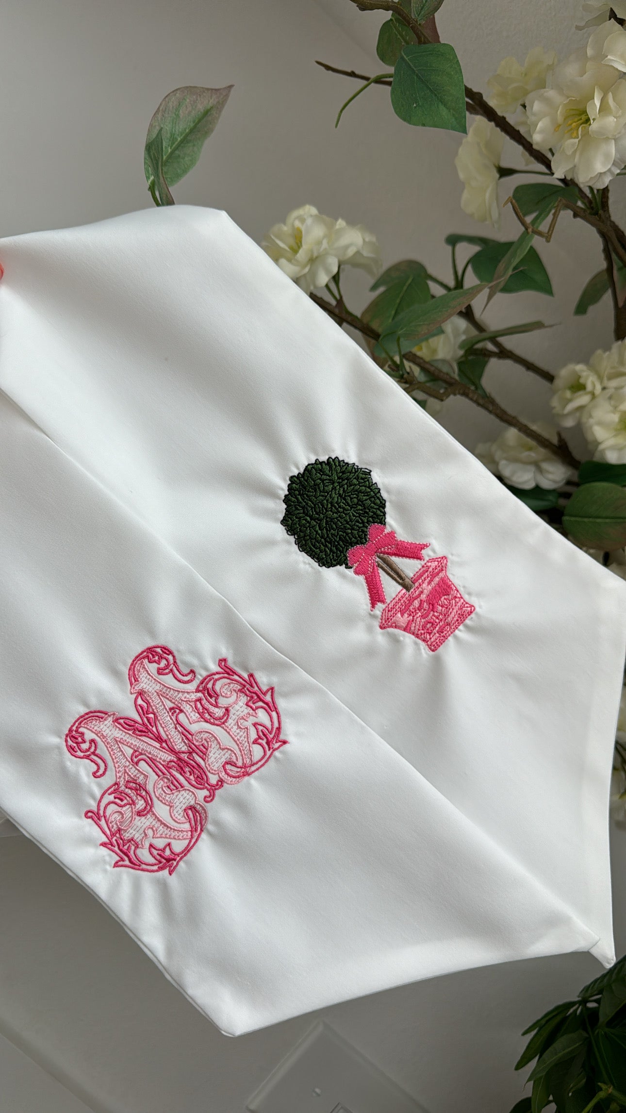 Topiary tree & fancy initial