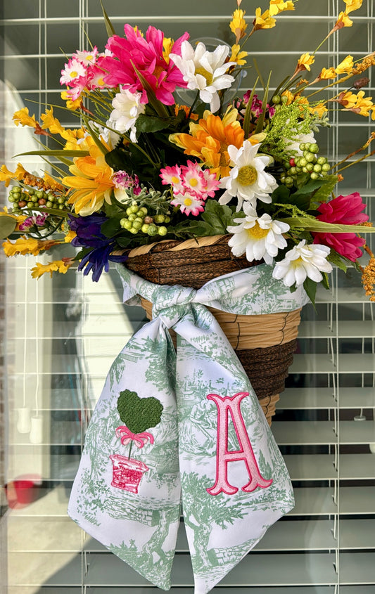 Toile topairy heart & initial